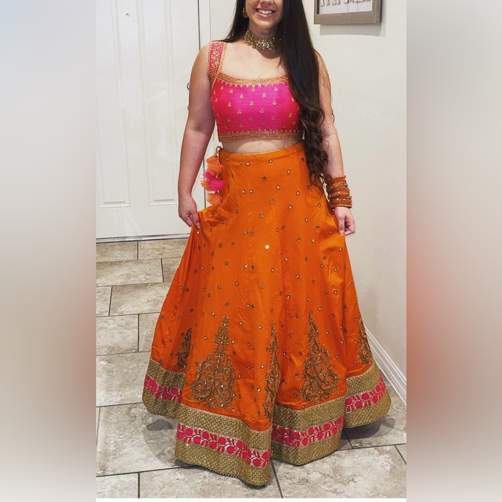 Lehenga Choli Pink and Orange